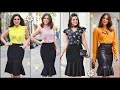 Lindas faldas con arandelas ✧ outfits con falda negra de olanes ✧ moda y tendencias 2023