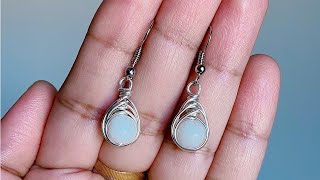 diy Earrings/Simple and easy wire wrapped earrings/how to make wire earring/handmade jewelry