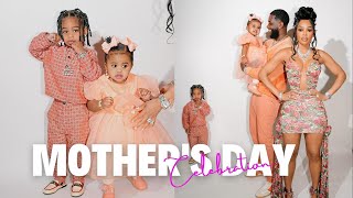Keyshia Ka'oir, Gucci Mane, and Kids Shine in Coordinated Orange Outfits for Mother Day Celebration