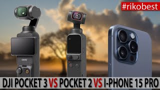 DJI POCKET 3 VS Pocket 2 VS IPhone 15 Pro - Pocket 3 wirklich besser im Low light Test!!