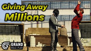 Giving Away Millions AGAIN to Random People in Grand RP!!!