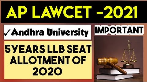 AU Seat allotment list of 2020 | 5Years LLB|  Important Video| By KRISHNA