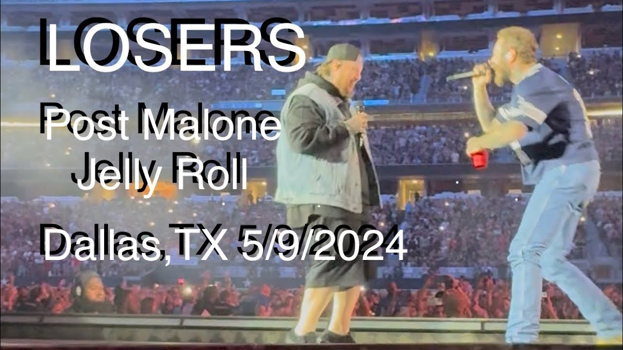 Post Malone & Jelly Roll - Losers live in concert, Dallas, TX 6/9/2025 Post Malone & Jelly Roll - Losers live in concert, Dallas, TX 6/9/2025