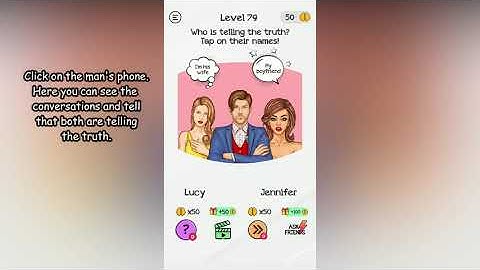 Braindom Level 79 Who is telling the truth? Tap on their names!