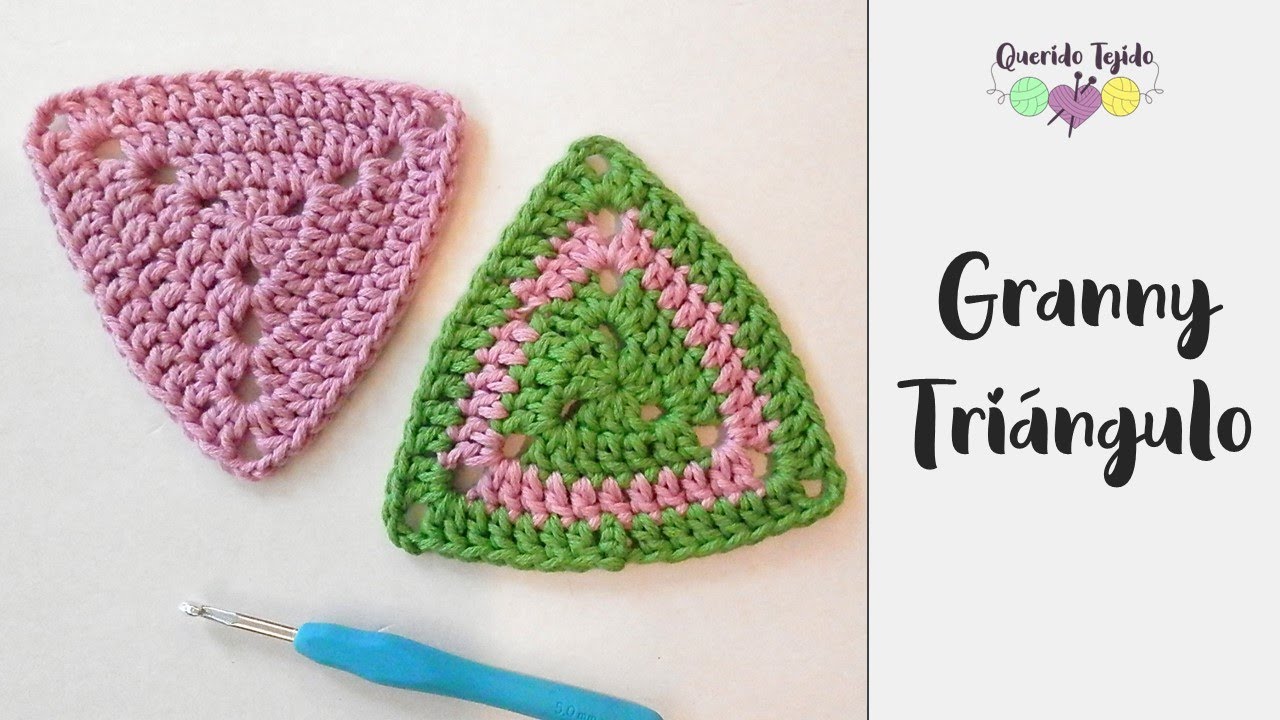 Granny Triangulo Solido - Crochet Solid Triangle ENGLISH SUB