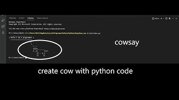 cowsay, making cow diagram with python code.!!!!!!