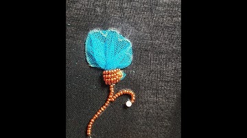 how to make aari embroidery flower using net cloth#aari tutorial # simple net cloth flower design