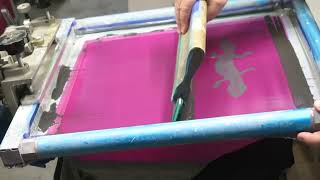 Screen Printing One Life Don&#39;t Waste It! shirts with glow in the dark ink.