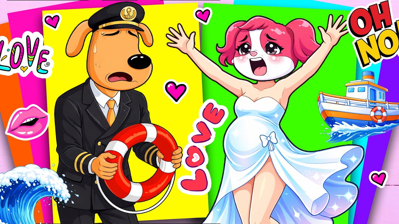 🩷💖 PREGNANT Papillon's LOVE on a SINKING SHIP Labrador Sticker Book 