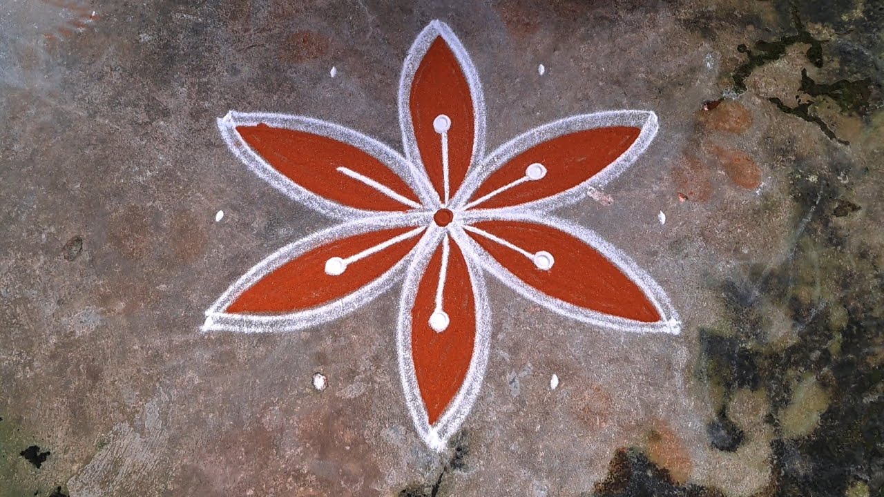 Simple Rangoli Design 🌹 Easy Rangoli Design With Dots Small - YouTube