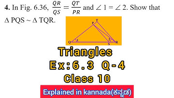 in fig 6.36 qr/qs=qt/pr and | in fig 6.36 qr/qs=qt/pr and angle 1 = angle 2 show that triangle pqs