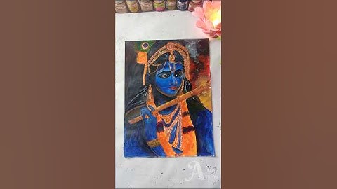 Shree Krishna Drawing || Acrylic Painting #shorts #art #krishna #short #drawing