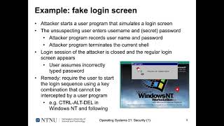 Operating Systems lecture 21 part 1