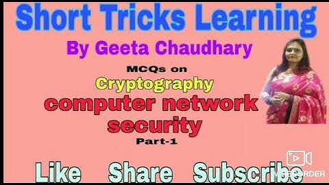 Mcqs on cryptography I part-1|computer network security | Geeta Chaudhary| questions on cryptography