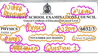 N2019 A LEVEL PHYSICS P3 (ZIMSEC)|MECHANICS 