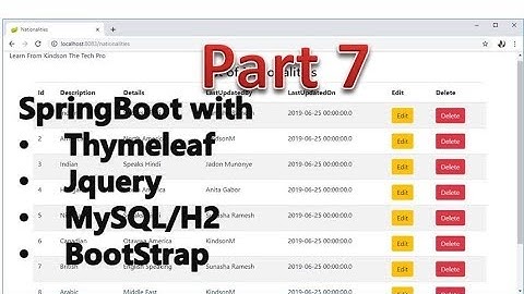CRUD With Spring, H2, Thymeleaf, Bootstrap, JQuery, MySQL Step by Step Procedure - Part 7