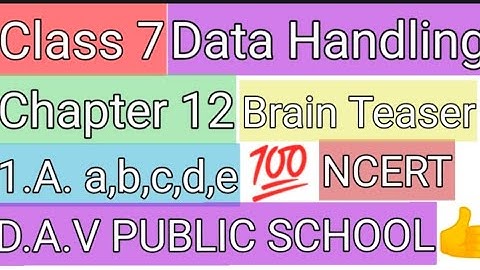 Class 7#Maths#Chapter 12#Brain Teasers #1.A. a,b,c,d,e #datahandling #viral