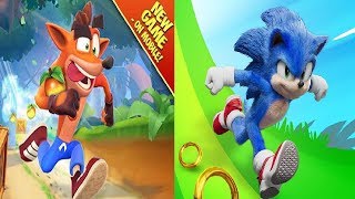 Crash Bandicoot Mobile (By King) VS Sonic Dash TEEN SONIC Gameplay HD