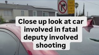 Close up look at car involved in deputy involved shooting in San Marcos