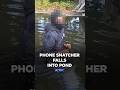 Phone Snatcher Falls Into Pond 🤿