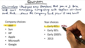 Quicksilver Quiz Solution - Georgia Tech - Advanced Operating Systems