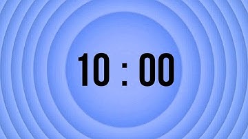 10 Minutes Countdown Timer | 🌙Alpha Waves Meditation🌿 | Blue Concentric Circles Background🔵