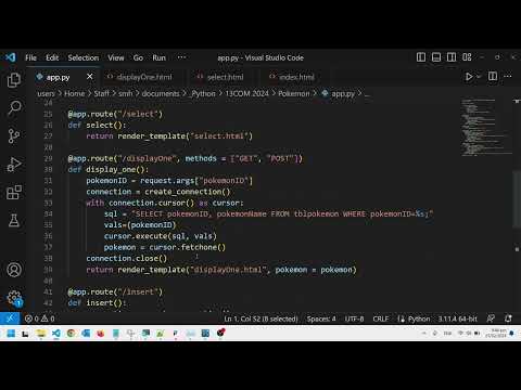 Flask MySQL video 5 - INSERT statement