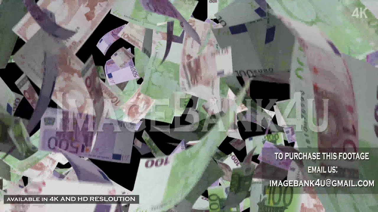 Falling Euro banknotes money animation - YouTube