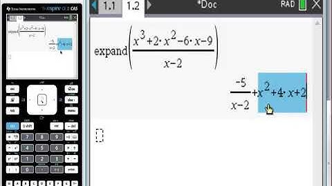 Ti NSpire CAS Polynomial Division WITH REMAINDERS