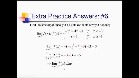Algebraic Limits - Piecewise Functions: Problem Set #5