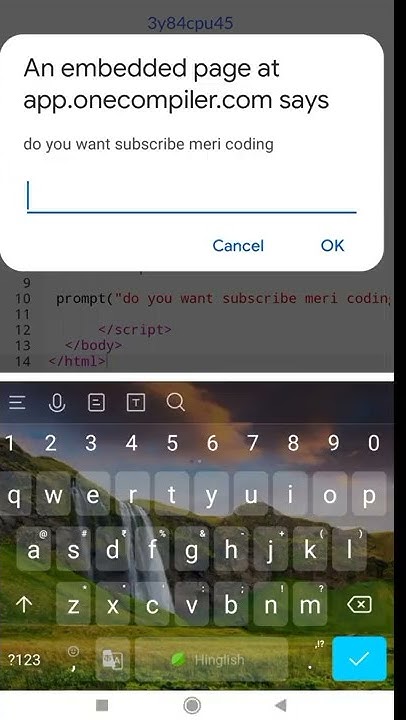 #shorts prompt function in javascript language| what is use of prompt ...