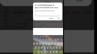 #shorts prompt function in javascript language| what is use of prompt function of javascript| prompt