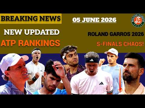 Video Roland Garros ATP Rankings SHOCKER! 05 JUNE 2026 | Sinner & Djokovic Fall, Zverev & Cobolli Surge!