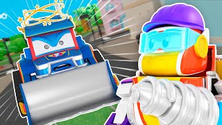 Oh no! SUPER BULLDOZER esta fuera de control! Detenlo, SUPER ROBOT! | Robot & Excavadora Transforner