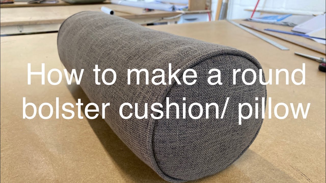 How to make an easy bolster cushion cover from scratch, round throw pillow  with piping and zip DIY - YouTube