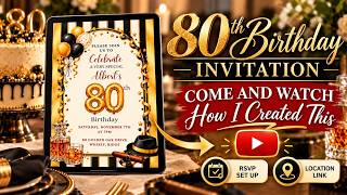 Information Create With Me: 80th Birthday Mobile Website Invitation | RSVP + Location Setup in Canva Update
