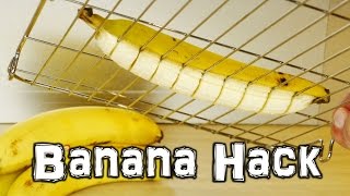 Food hacks. how to cut a banana using cooling rack grill. perfect for
cutting soft fruits, or mashing an avocado. more life hacks here:
https://www....