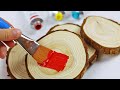 Painting on wood slices...