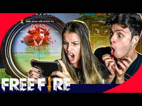 MINHA NAMORADA JOGANDO FREE FIRE PELA PRIMEIRA VEZ!