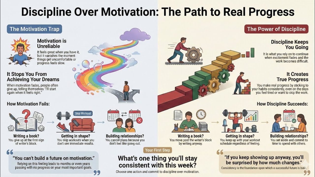 ⚙️Discipline Trumps Motivation: The Path to Progress - YouTube
