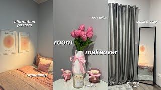 aesthetic and small room makeover + mini room tour | minimal and cozy *pinterest inspired*