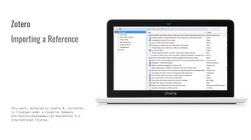 Zotero - Importing a Reference