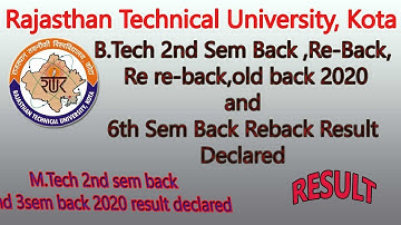#RTU B.tech 2nd & 6th sem Back/re-back/re-re-back/old back #2020 #Exam #Result Declared ✔  Check out