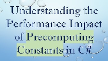 Understanding the Performance Impact of Precomputing Constants in C-
