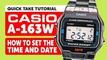 #CASIO A-163 (593) - HOW TO Set the TIME and DATE