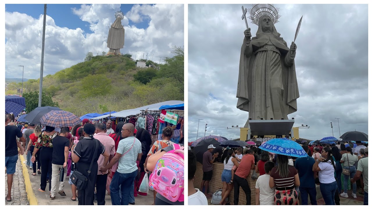 Romeiros lotaram o santuario de santa rita de cassia em santa cruz rn nessa quinta feira