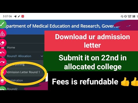 Download your admission letter and submit it on 22nd in allocated college