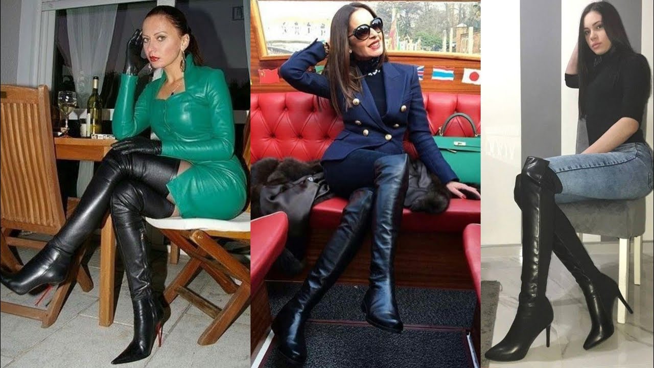 Ever & modern fashion of leather thigh high boots/how to wear