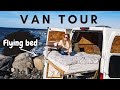 VAN TOUR |  TINY HOME CONVERTED for full time VANLIFE (NEW van layout)