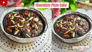 Eggless Chocolate Fruit and Nut Cake || No Soaking No Alcohol Plum Cake || Instant Plum Cake Recipe